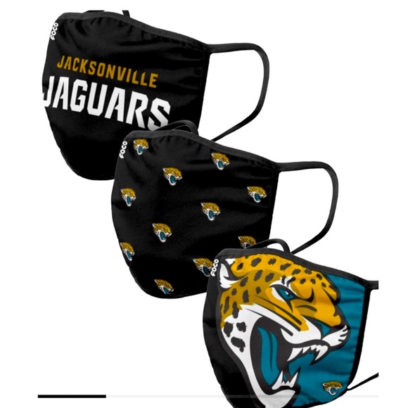 Jacksonville Jaguars 3 Face Masks NFL Licensed
